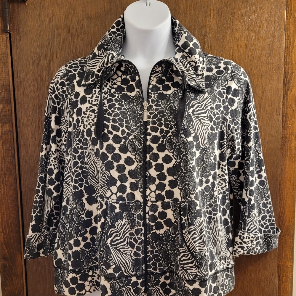 Kim Rogers Monochrome Patterned JacketKim Rogers Fall Jacket Black White Animal
